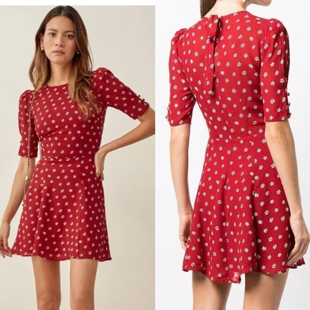 Reformation Bard Mini Red Dress Size 4